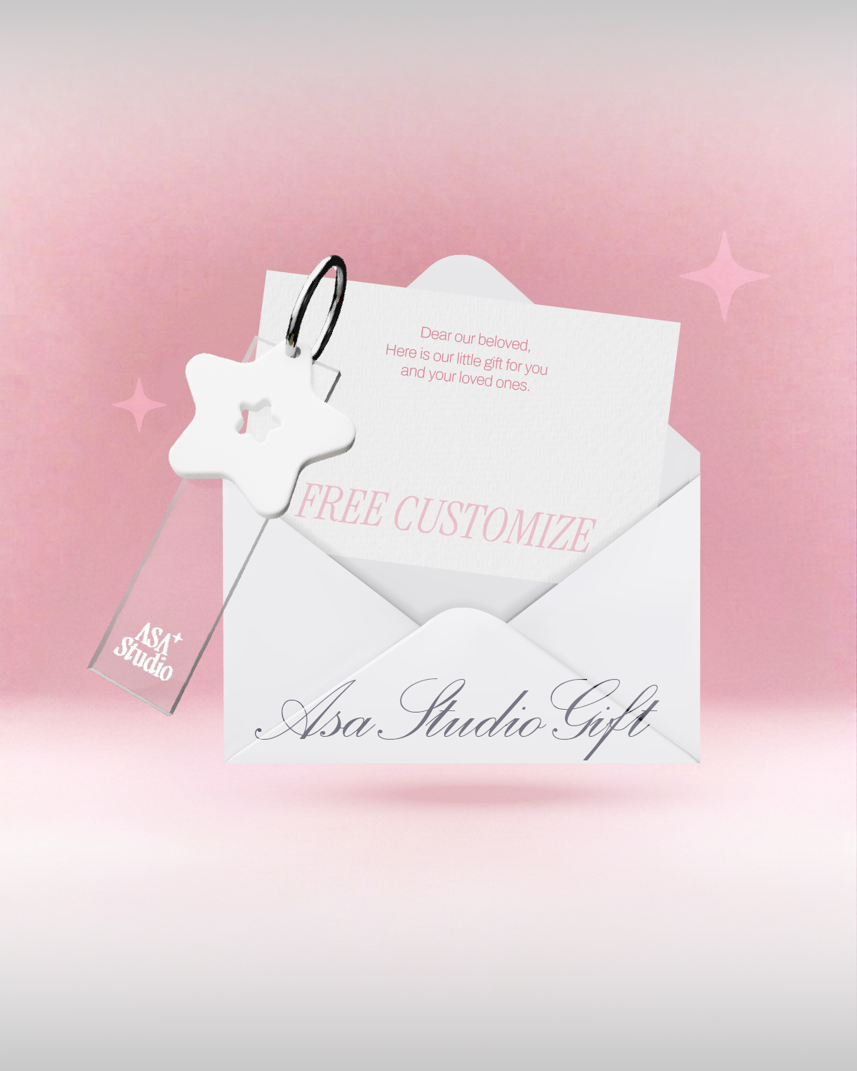 Asa Studio Gift envelope with a free customization card and matching star charm