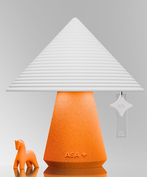 NOLA lamp in orange with a matching orange horse charm